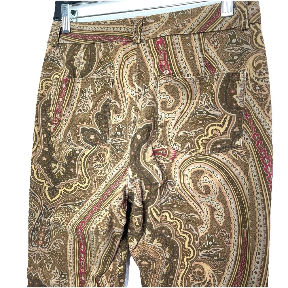 VTGRalph Lauren Paisley Corduroy Velvet Pants Womens 6P Brown‎ Dark Academic - Picture 6 of 13